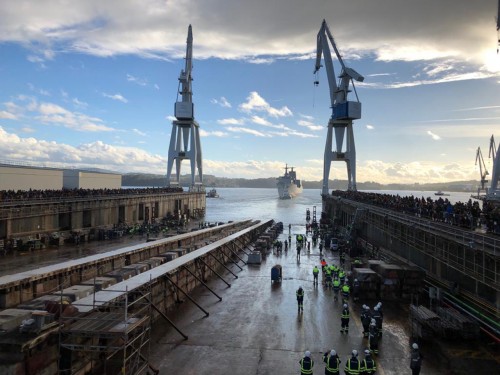 We attend to the launching of the first Navantia AOR ship to Australia